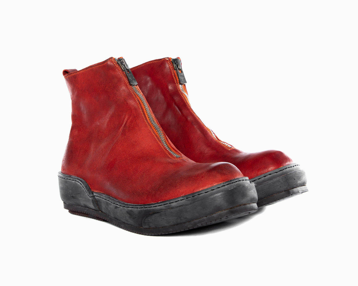 Red Front Zip Sneaker Boots PLS