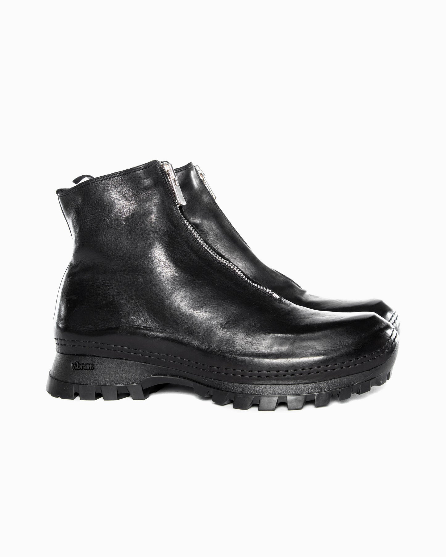 Black Front Zip TREK Horse Leather Boots VS01